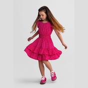 Minoti - 44648 Floral Frill Sleeve Dress, Tiered, Pink image