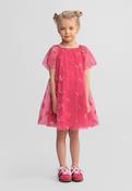 Minoti - 44633 Tulle Party Dress, Pink Sequin Cherry, Angel Sleeves, Pink image