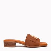 Oh! My Sandals 5890 Taupe Leather Sliders image