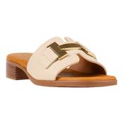 Oh! My Sandals 5890 Cream Leather Sliders image