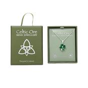 Celtic Ore Crafts - EIR-016P 4 Stone Green Clover Pendant Silver Plate: Silver / One Size image