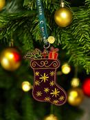 Maple Moon - Felt and Fabric Velvet Beaded Stocking image