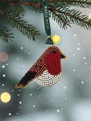 Maple Moon - Felt &amp; Fabric Beaded Robin