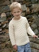 Aran Crafts - Childs Crew Neck Sweater C311: Natural image