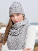 Aran Crafts - HEART DESIGN SCARF X4942 : Soft Grey image