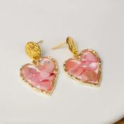 Blueberry Soul - Rose Whisper - Pink stone hearts with studs BS-RW-8