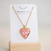 Blueberry Soul - Rose Whisper - Pink stone heart necklace BS-RW-8b image