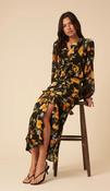 Black Floral Ruffle Top image