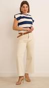 Cropped Cotton Jean Cream image