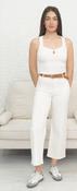 Cropped White Cotton Jean image