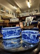 Large &amp; Small Blue/White Ceramic Planters