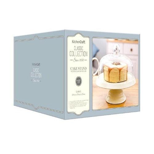 Ceramic Cake Stand With Glass Dome Lid 29cm K98a In Dublin Getlocal Ireland