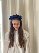 French Navy Scrunched Silk Band