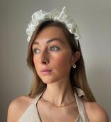 Ivory Silky Scrunched Silk Band