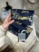 Navy &amp; Gold Feather Pouch