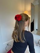 Red Oversized Rosebud claw clip