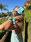 Aqua Oversized Rosebud claw clip