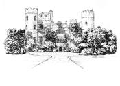 Malahide Castle Ink Venue Print - A4 / Include Frame / No Gift Wrap image