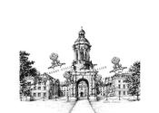 Trinity College Ink Venue Print - A3 / No Frame / No Gift Wrap