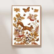 Autumn Foraging Art Print - A3 image