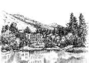 Ballynahinch Castle Ink Venue Print - A3 / Include Frame / No Gift Wrap