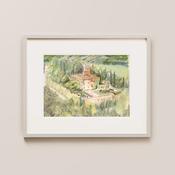 Castello di Vincigliata Italy Painted Venue Print - A3 / No Frame / Add Gift Wrap image