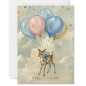 Bambi Balloons, New Baby Congratulations Card image