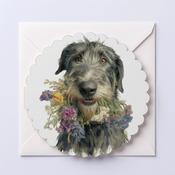Cú Faol, Scalloped Round Greeting Card image