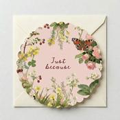 Just Because, Scalloped Round Greeting Card image
