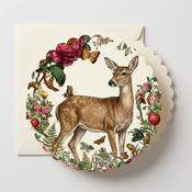 Summer Solstice Doe, Scalloped Round Greeting Card image