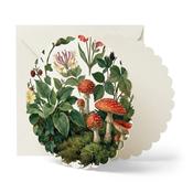 Woodland Mushroom, Scalloped Round Greeting Card image