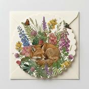 Siannach ina Chodladh, Scalloped Round Greeting Card image