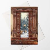 Narnia Inspired in through the wardrobe  Christmas Card image