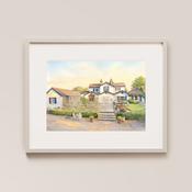 Station House Hotel Painted Venue Print - A3 / Include Frame / Add Gift Wrap image