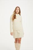 Cable Knit Sweater with Exaggerated Crew Neck image