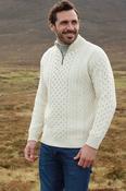 Aran Sweater with Zip and High Collar image