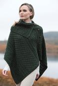 Cowl Neck Poncho with Traditional Buttons image