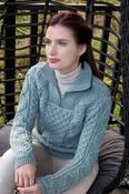 Ladies Aran Sweater with Quarter Zip image