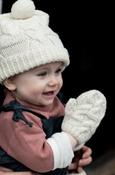 Hand Knit Baby Hat with Mittens image