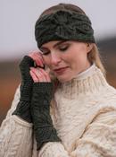 Lace Cable Knit Headband with Bow image