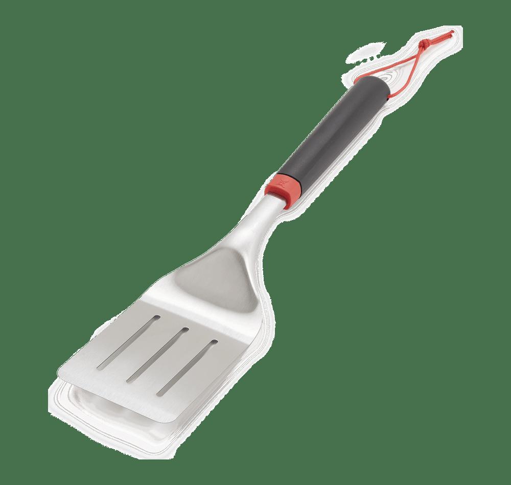 Weber Grill Spatula Stainless Steel Long Handle Comfortable Grip Slotted Head Red Hanging Loop Dishwasher Safe