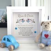 Baby Twins Stork Frame