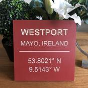 Engraved Wooden Plaque Co-ordinates