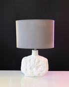 White Textured Stone Ceramic Lamp