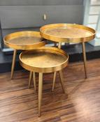 Gold Floral Set of 3 Tables