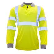 Portwest FLAME RESISTANT ANTI-STATIC HI-VIS LONG SLEEVE POLO SHIRT - FR77 image