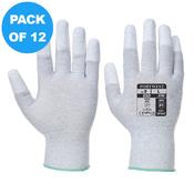 Portwest ANTISTATIC PU FINGERTIP GLOVE - A198 Pack of 12 image