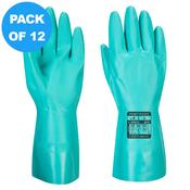 Portwest NITROSAFE CHEMICAL GAUNTLET - Nitrile - A810 Pack of 12 image