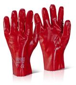 PVCR PVC GAUNTLET OPEN CUFF RED 11" image