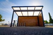 Freestanding terrace with polycarbonate covering image